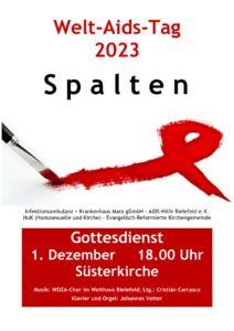 Plakat zum Welt-Aids-Tag 2023 in Bielefeld