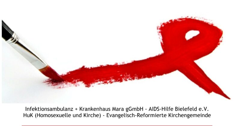 Plakat zum Welt-Aids-Tag 2023 in Bielefeld